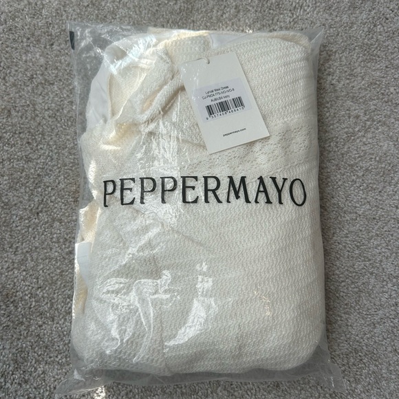 NWT Peppermayo White Sleeveless Knit Drop Waist Maxi Dress Scoop Back Size 4 - Picture 4 of 5